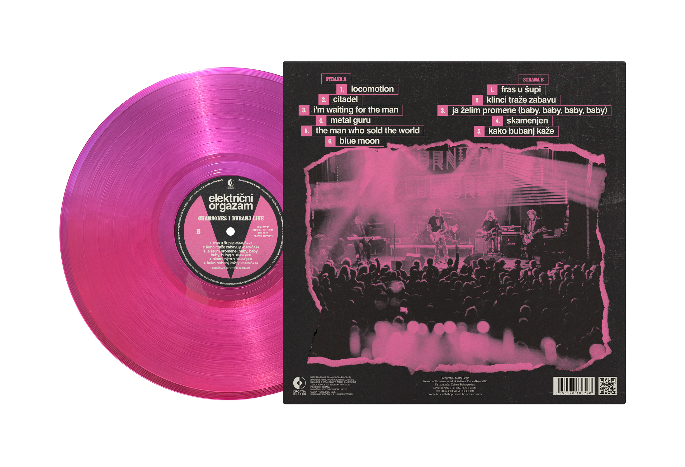 ELEKTRIČNI ORGAZAM – CHANSONES I BUBANJ LIVE (LP) - Image 2